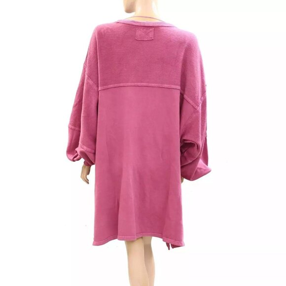 Free People We The Free Coastal Solid Crew Sweatshirt Top Oversized L NEW 274222 - Picture 6 of 8